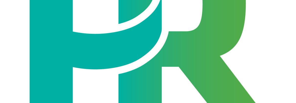 HR Collaborative logo, featuring a teal "H" that swoops and fades into a green "R". Below the HR letters is Collaborative in teal.