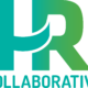 HR Collaborative logo, featuring a teal "H" that swoops and fades into a green "R". Below the HR letters is Collaborative in teal.